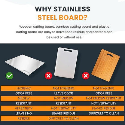 Stainless steel chopping board